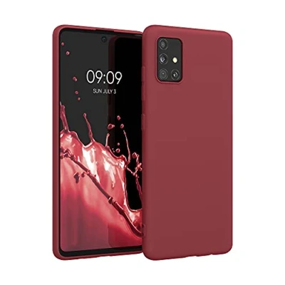 Immagine di kwmobile Custodia Compatibile con Samsung Galaxy A51 Cover Back Case per Smartphone in Silicone TPU Protezione Gommata rosso rabarbaro