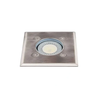 Immagine di Lindby Faretto da incasso terra &#039;Insa&#039; (Moderno) colore Grigio, in Acciaio Inox (1 luce, GU10) esterni