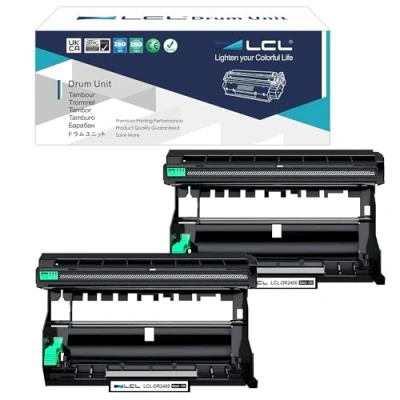 Immagine di LCL Tamburo Compatibile DR2400 DR 2400 12000 Pagine (2 Nero) Sostituzione per Brother HL L2350DW L2310D L2357DW L2375DW L2370DN 2370DW MFC L2710DN L2710DW L2730DW L2750DW