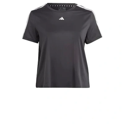 Immagine di adidas Donna AEROREADY Train Essentials 3 Stripes Tee (Plus Size), Black/White, XL Plus