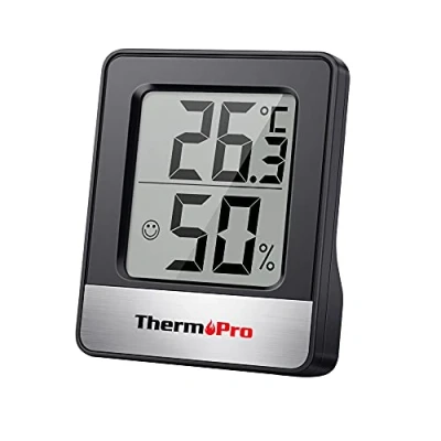 Immagine di ThermoPro TP49 Piccolo igrometro digitale per interni, termometro d&#039;atmosfera, monitor di temperatura e umidometro il benessere in ufficio casa