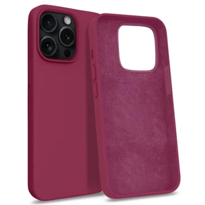 Immagine di MyGadget Cover per iPhone 15 Pro Max Custodia Antiurto in Silicone Morbido Case con 3 Strati TPU Ultra Resistente Protezione Antigraffio Bordeaux