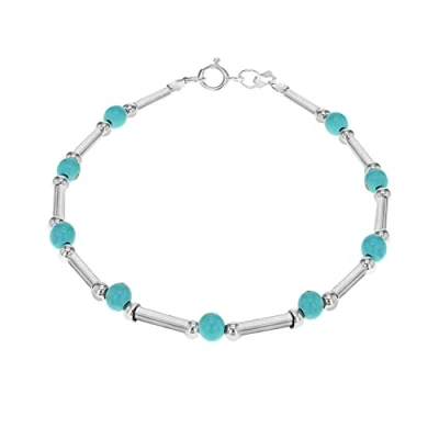 Immagine di Tuscany Silver Bracciale Unisex in Argento Sterling 925, con Turchese, 19 cm