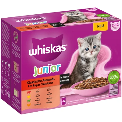 Immagine di Whiskas Junior buste 48 x 85 g Alimento umido per gatti Selezione Classica in Salsa