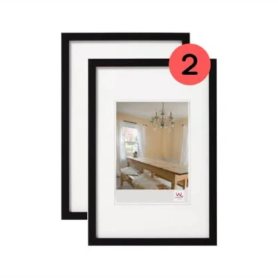 Immagine di walther design cornice nera 29,7 x 42 cm (DIN A3) Confezione doppia, in legno Peppers BP342BD