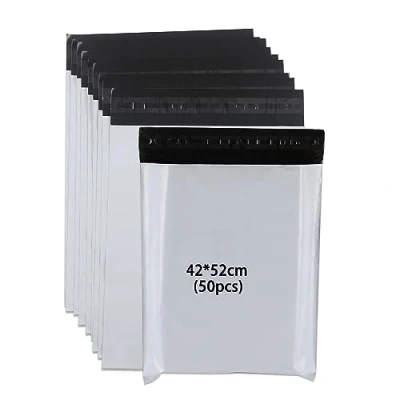 Immagine di newlng sacchetti per spedizioni vinted 420X520mm50Pezzi Opaco e resistente allo strappo con strisce autoadesive buste spedizione Logistica Tessile Borse di Trasporto Bianco Large