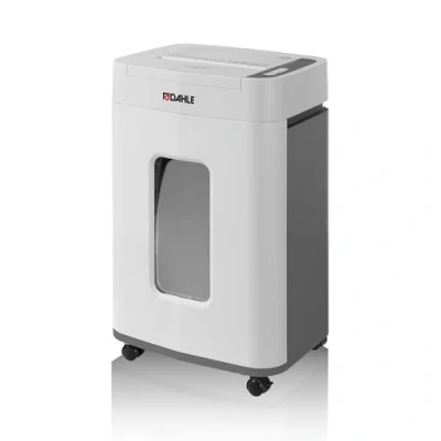 Immagine di Dahle ShredMATIC 150 distruggidocumenti con autofeed (150 fogli, taglio a particelle P 4, contenitore di raccolta da 24 l, esente manutenzione), grigio