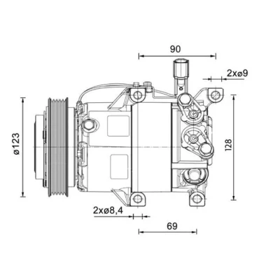 Immagine di MAHLE ORIGINAL ACP 1459 000P Compressore Aria Condizionata 5VS12ic 12 PAG 46 YF R 1234yf, 134a HYUNDAI: i20 I Hatchback