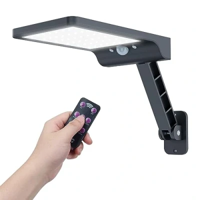 Immagine di Luce Solare Led Esterno, COLBOR Faretto Solari Giardino con Sensore di Movimento 3 Modalità Regolabili IP65 Lampada Potenti Impermeabili Telecomando, Esterno
