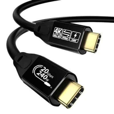 Immagine di YIWENTEC Cavo USB C 3.2 maschio Gen2 x 2 Tipo Charging Cavo, 20 Gbps Data Transfer, 240 W 48 V/5 A Fast Cable, 4K @ 60Hz Video Transfer (1M)