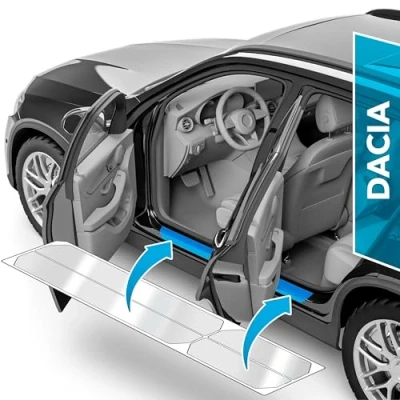 Immagine di uProtect Battitacco Auto AntiGraffio Pellicola per Dacia Duster 2 (II) HM I 2018 2024 Protezione Accessori Tuning Portiera Trasparente Lucido