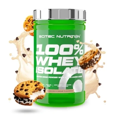 Immagine di Scitec Nutrition 100% Whey Isolate Puro potere proteico con BCAA Glutammina e Arginina Formula senza zucchero glutine, 700 g, Cookies &amp; Cream