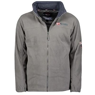 Immagine di Geographical Norway TAMAZONIE MEN Spessa E Calda Felpa Da Uomo Con Chiusura A Zip Giacca Invernale Maniche Lunghe Foderata Maglione Comfort All&#039;aperto (Grigio scuro M)