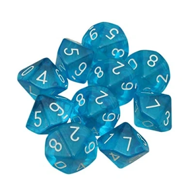 Immagine di Polyhedral Dice Set, 10 Pack for DND, MTG, RPG, Dungeons and Dragons Game, Table Games, Acrylic