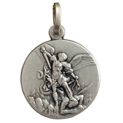 Immagine di Medaglietta &quot; San Michele Arcangelo In Argento Massiccio 925 18 mm