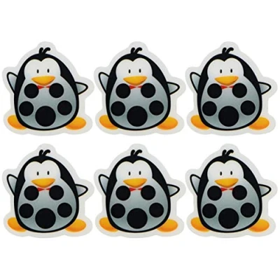 Immagine di Exceart Set di 10 termometri adesivi, per bambini, a strisce, colore Pinguino
