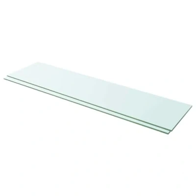 Immagine di vidaXL Mensole in Vetro Trasparente 2 pz 100x25 cm