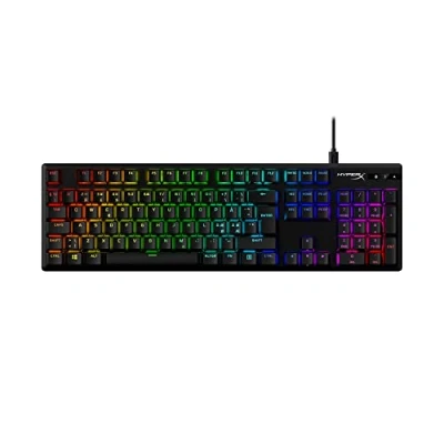Immagine di HyperX Alloy Origins PBT, Tastiera Meccanica da Gaming Cablata, Illuminazione RGB, Telaio in Alluminio, 80 Milioni di Pressioni, Copritasti presenti, 3 Dispositivi Collegabili, Layout Inglese, Nera