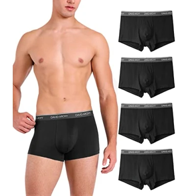 Immagine di DAVID ARCHY Boxer da Uomo Intimo in Fibra di bambù con Marsupio Mutande Ultra Morbido e Traspirante, Pacco 4