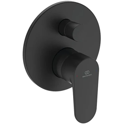 Immagine di Ideal Standard Cerafine O, Miscelatore monocomando per vasca o doccia ad incasso, Due vie, Parti esterne, Nero seta