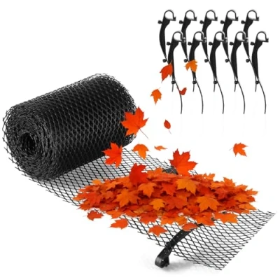 Immagine di com four® Set di Protezione per grondaie 8 Metri casa, Posto Auto Coperto, Stabile con Morsetti, tagliabile a Misura, Resistente alle intemperie (01 Pezzo 8m Antracite)