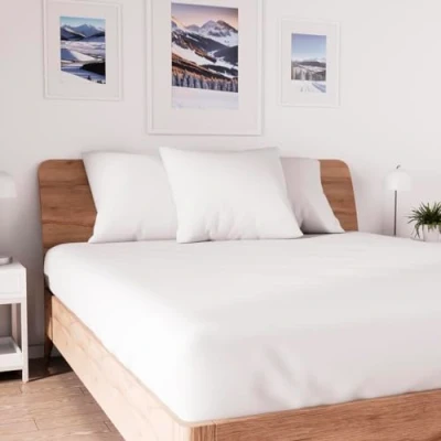 Immagine di Soleil d&#039;ocre Maglia Uccisione Coperchio, Cotone, Bianco, 140 x 190 cm