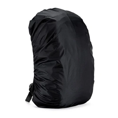 Immagine di WKTRSM Copertura Custodia di Zaino Sport Coprizaino Parapioggia Impermeabile Pioggia per Campeggio Trekking Regolabile de 45L 60L (Nero)