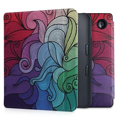 Immagine di kwmobile Custodia eReader Compatibile con Kobo Libra 2 Cover eBook Reader Flip Case fucsia/blu/verde Gioco di Colore