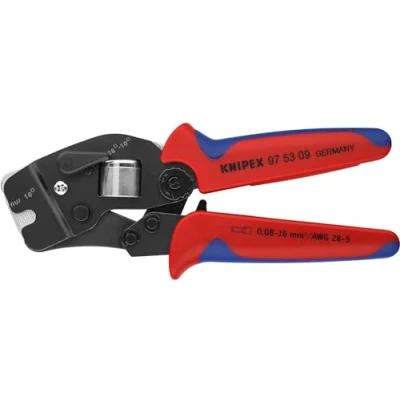 Immagine di Knipex Pinza per Terminali a Bussola, con Regolazione Automatica Crimpaggio Frontale Brunita, Rivestiti in Materiale Bicomponente 190 Mm (Confezione Self Service/Blister) 97 53 09 Sb