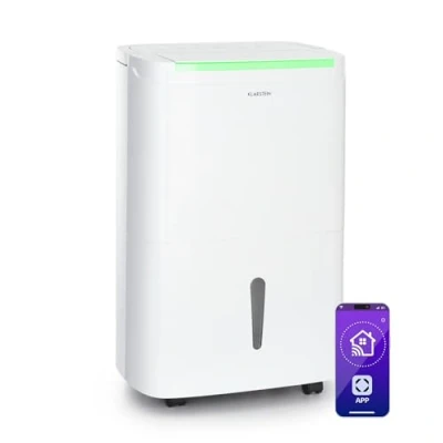 Immagine di Klarstein Deumidificatore Casa per Muffa e Umidità Silenzioso, Portatile Smart, Ambiente Professionale Elettrico Basso Consumo, WiFi 50L con Display LED
