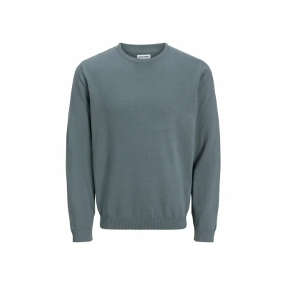 Immagine di JACK &amp; JONES JJEBASIC Knit V Neck Noos Felpa, Grigio (Navy Blazer Detail: Twisted with Jet Stream), X Small Uomo