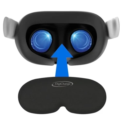 Immagine di Digicharge Copriobiettivo Protettivo Lente VR Cuffia per Meta Quest 3S, 3, 2, Oculus Rift S, Valve Index e HP Reverb G2(Versione Standard), Protezione Antigraffio Antipolvere