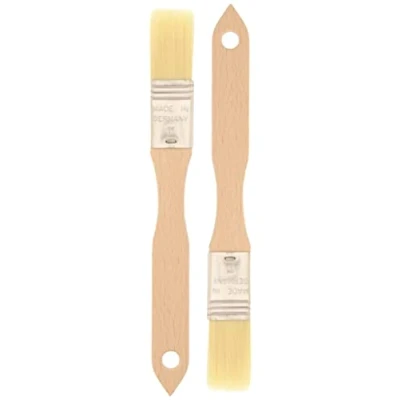 Immagine di teemando® 2 pennelli per la casa, piatti, 20 cm, larghezza 1 pollice con setole naturali