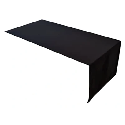 Immagine di Lemos Home Runner da tavola di alta qualità in 100% cotone, collezione concetto, colore e dimensioni a scelta (runner 45 x 150 cm, nero)