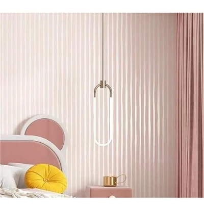 Immagine di SAIMEYI carta da parati in tessuto non tessuto, grigio, blu, giallo, rosa, bianco, verticale, a righe, per soggiorno, studio, divano, calda (Rosa 8877 3)