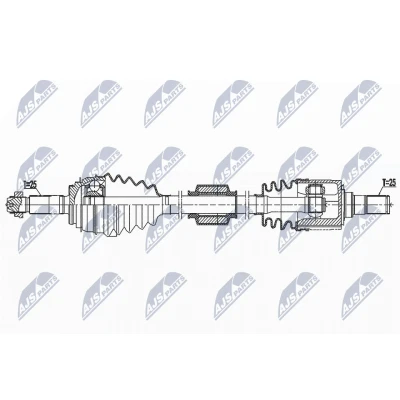 Immagine di NTY NPW KA 394 Albero motore / Semiasse Assale anteriore Dx 886mm Trasmissione automatica KIA: Picanto III