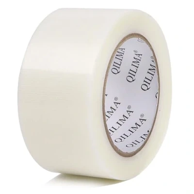 Immagine di QILIMA nastro adesivo in tessuto qualità premium 50 mm x 25.1 m senza residui, forte, colore trasparente