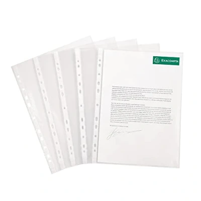 Immagine di Exacompta 5150E Buste, formato A4, Trasparente, 30.50 x 23 0.70 cm, Confezione da 50 buste