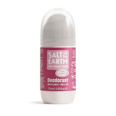 Immagine di Natural Deodorant Roll On by Salt of the Earth, Sweet Strawberry Refillable, Vegan, Long Lasting Protection, Leaping Bunny Approved, Made in UK 75ml