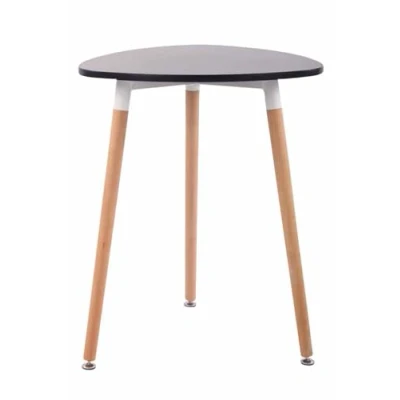 Immagine di CLP Tavolo Cucina Scandinavo Abenra in MDF E Legno di Faggio I Tavolino Bar Triangolare Moderno con Piedini Regolabili Alt 75CM, Colore:Nero, Dimensione:60 cm