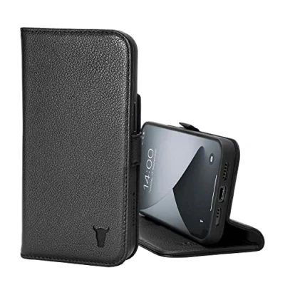 Immagine di TORRO Custodia Compatibile con Apple iPhone 12 e Pro Caso in Vera Pelle di Qualità [Slot per Schede] [Supporto Orizzontale] [Cornice Durabile] (Nero)