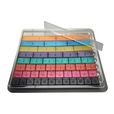 Immagine di WISSNER® aktiv lernen Set trasparente per frazioni lineari in 9 colori, 51 parti inserto di plastica RE PLastic®