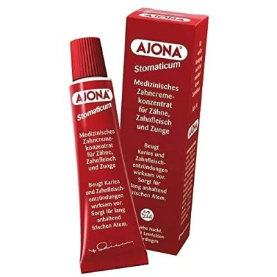 Immagine di Dr. Rudolf Liebe Nachfolger Ajona Stomaticum medizinisches Zahncremekonzentrat, 12er Pack (12 x 25 ml)