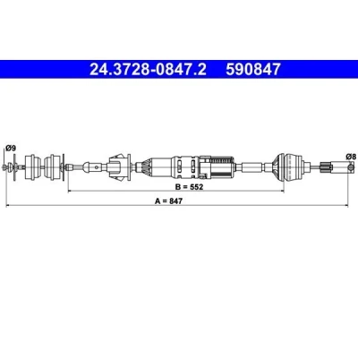 Immagine di ATE 24.3728 0847.2 Cavo Frizione con regolazione automatica