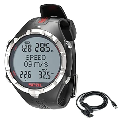 Immagine di SEAC, Computer da Freedinving e Pesca Subacquea in Apnea, Ultra Resistente Unisex Adult, Nero/Giallo HR, Standard, Single