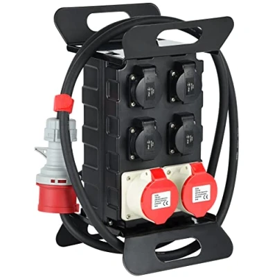 Immagine di Electraline 60428 Quadro Elettrico Di Distribuzione Portatile Con Interruttore Differenziale Sicurezza, Nero, 20 m