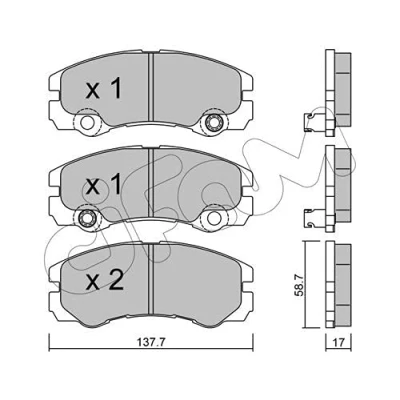 Immagine di CIFAM 822 357 1 Kit pastiglie freno Predisposto per contatto segnalazione usura OPEL: Frontera B SUV, ISUZU: Trooper 3 SUV