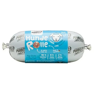 Immagine di PURBELLO Roll per cani con carote e piselli, cibo monoproteico alto contenuto di carne, umido cani, salsicce resistente al taglio senza cereali, 8 x 200 g
