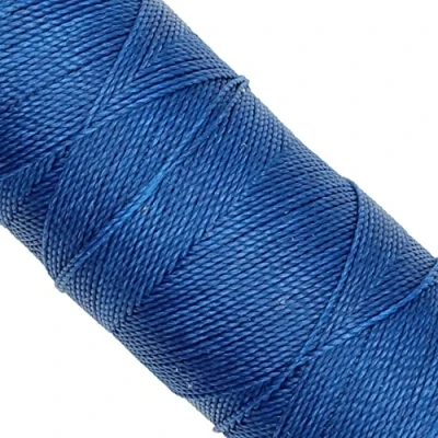 Immagine di Linhasita, rocchetto di filo cerato, Linhasita 100 g, 170 m, 1 mm spessore, in poliestere, macramè, 30 colori. metros / gr blu