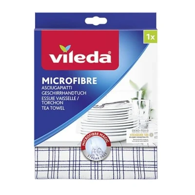 Immagine di Vileda 11122, Panno microfibra asciugapiatti con funzione 2 in 1, Colori assortiti